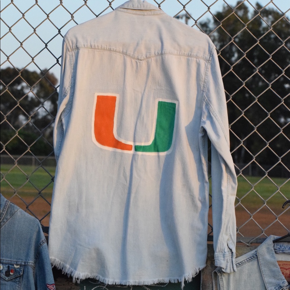 University of Miami Custom Painted Denim Jacket
